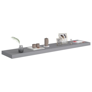 Rafturi de perete suspendate, 4 buc., gri, 120x23,5x3,8 cm, MDF - Img 3