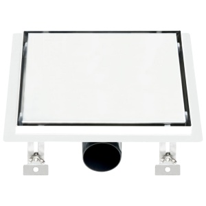 Rigolă de duș capac plat gresie 2-in-1 20x20 cm oțel inoxidabil - Img 4