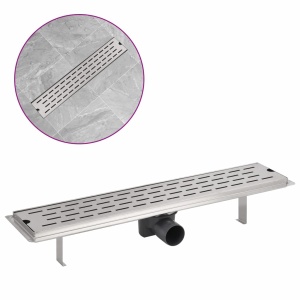 Rigolă duș liniară, model linie, oțel inoxidabil, 630 x 140 mm - Img 2