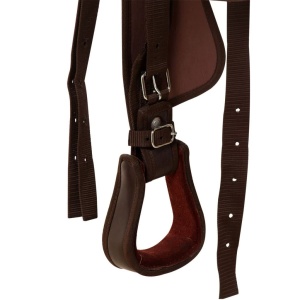 Șa Western, căpăstru &amp; pieptar, piele naturală, 17", maro - Img 9