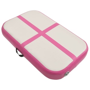 Saltea gimnastică gonflabilă cu pompă roz 60x100x10 cm PVC - Img 3
