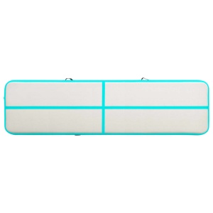 Saltea gimnastică gonflabilă cu pompă verde 600x100x20 cm PVC - Img 8