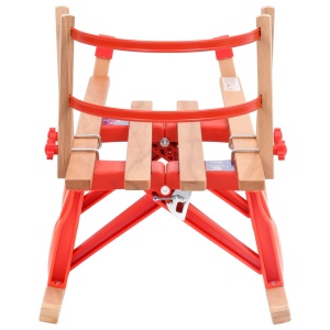 Sanie pliabilă pentru zăpadă cu spătar, 110 cm, lemn - Img 4