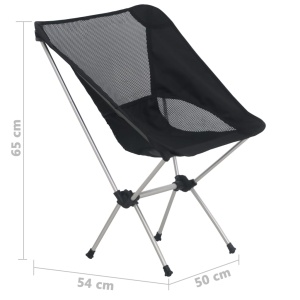 Scaune camping pliabile cu husă, 2 buc., 54x50x65 cm, aluminiu - Img 10