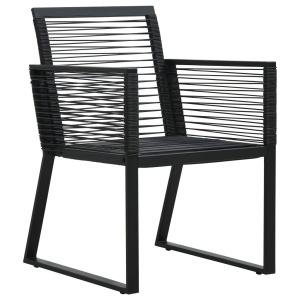 Scaune de grădină, 2 buc., negru, ratan PVC - Img 2