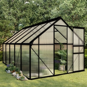 Seră, antracit, 5,89 m², aluminiu