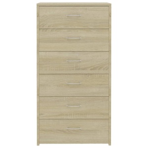 Servantă cu 6 sertare, stejar Sonoma, 50 x 34 x 96 cm, PAL - Img 4