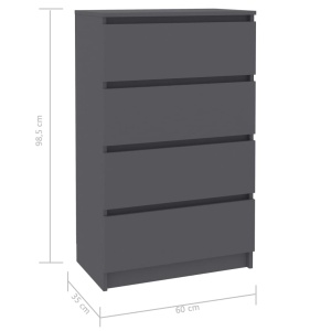 Servantă, gri, 60 x 35 x 98,5 cm, PAL - Img 5
