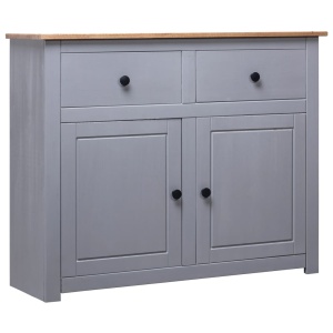 Servantă, gri, 93 x 40 x 80 cm, lemn masiv pin, gama Panama