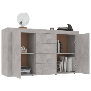 Servantă, gri beton, 120 x 36 x 69 cm, PAL - Img 4