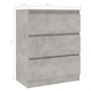 Servantă, gri beton, 60 x 35 x 76 cm, PAL - Img 5