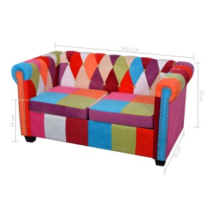 Set canapea Chesterfield, 2 piese, material textil - Img 9