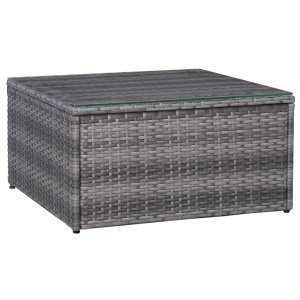 Set canapea de grădină cu perne, 6 piese, gri, poliratan - Img 3