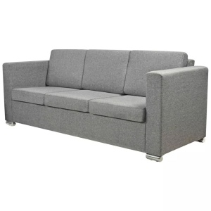 Set canapele, 2 piese, gri deschis, material textil - Img 9