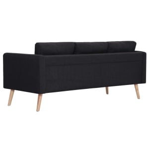Set canapele, 2 piese, negru, material textil - Img 5