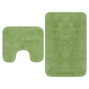 Set covorașe baie, 2 buc., textil, verde