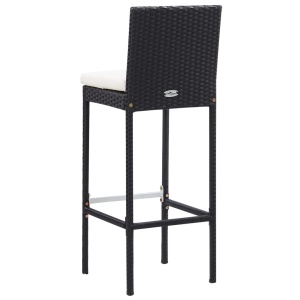 Set de bar exterior, 9 piese, negru, poliratan și lemn acacia - Img 12