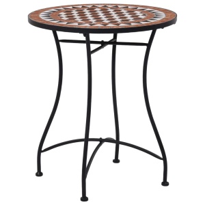 Set de bistro mozaic, 3 piese, cărămiziu, placă ceramică - Img 2