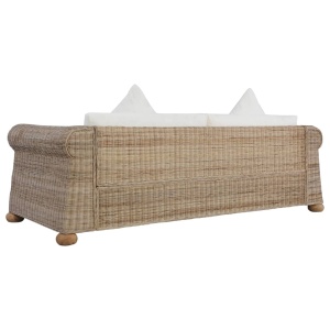 Set de canapele cu perne, 2 piese, natural, ratan - Img 11