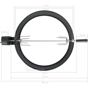 Set de rotisor cu inel pentru grătar, negru, 57 cm - Img 5
