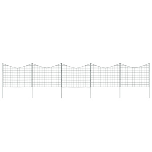 Set gard de iaz arcuit concav, verde, 77,5 x 64 cm