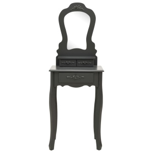 Set masă de toaletă cu taburet gri 50x59x136 cm lemn paulownia - Img 4