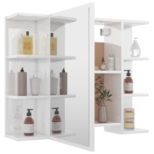 Set mobilier baie, 3 piece, alb extralucios, PAL - Img 6