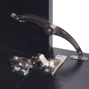 Set mobilier baie format din 8 piese cu chiuvete incluse, Negru - Img 4