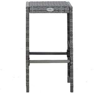 Set mobilier bar de grădină cu perne, 7 piese, gri, poliratan - Img 6