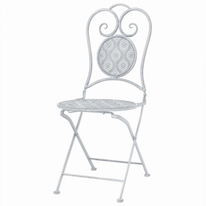 Set mobilier bistro, 3 piese, alb cenușiu, oțel - Img 4