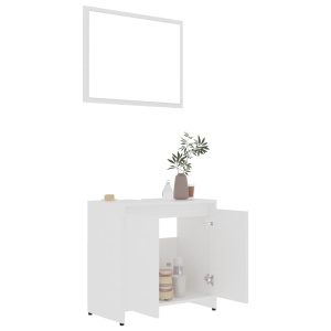 Set mobilier de baie, alb, PAL - Img 3