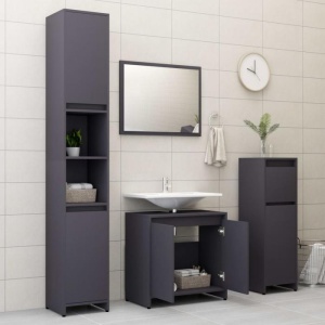 Set mobilier de baie, gri, PAL - Img 8