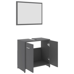 Set mobilier de baie, gri, PAL - Img 8