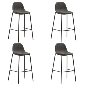 Set mobilier de bar, 5 piese, gri inchis, material textil - Img 6