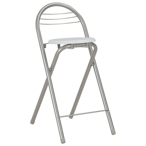 Set mobilier de bar, cu rafturi, 3 piese, alb, lemn și oțel - Img 6