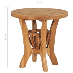 Set mobilier de bistro, 3 piese, lemn masiv de tec - Img 6