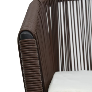 Set mobilier de bistro cu perne, 3 piese, maro, ratan PVC - Img 7