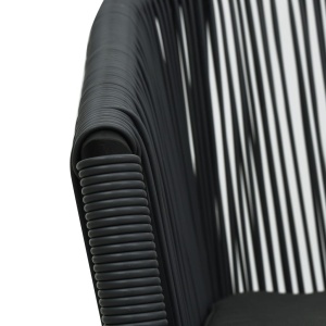 Set mobilier de bistro cu perne, 3 piese, negru, ratan PVC - Img 9