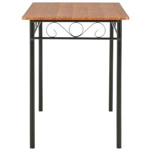 Set mobilier de bucătărie, 5 piese, maro, MDF și oțel - Img 5