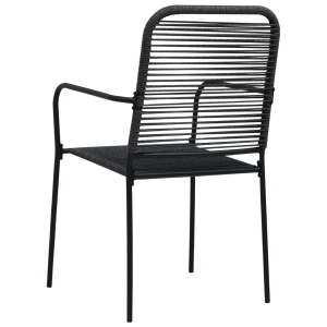 Set mobilier de exterior, 5 piese, negru, frânghie și oțel - Img 7
