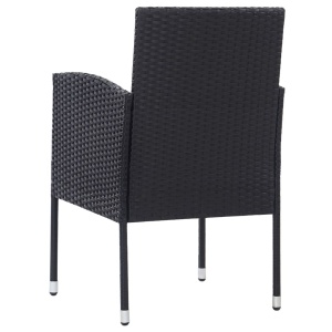 Set mobilier de exterior, 5 piese, negru, poliratan - Img 12