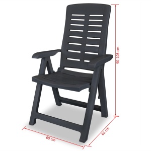 Set mobilier de exterior, 7 piese, antracit, plastic - Img 9