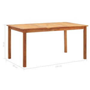 Set mobilier de exterior, 7 piese, gri, poliratan, lemn acacia - Img 11