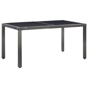 Set mobilier de exterior, 7 piese, gri, poliratan - Img 2