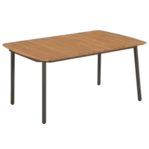 Set mobilier de exterior, 7 piese, lemn masiv de acacia și oțel - Img 2