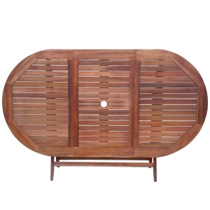 Set mobilier de exterior, 7 piese, lemn masiv de acacia - Img 4