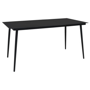 Set mobilier de exterior, 7 piese, negru, frânghie și oțel - Img 2