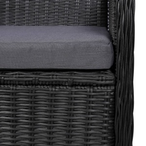 Set mobilier de exterior, 7 piese, negru, poliratan - Img 5