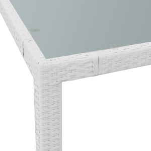 Set mobilier de exterior, 9 piese, alb crem, poliratan - Img 4