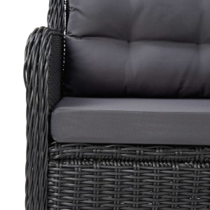 Set mobilier de exterior, 9 piese, negru, poliratan - Img 9